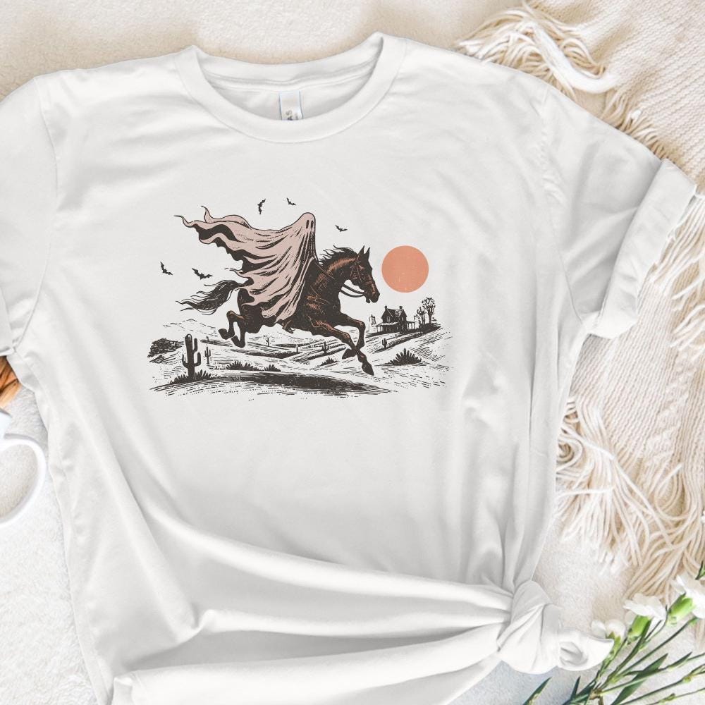 Cowboy Ghost Horse PNG, Halloween Shirt Digital Download - 300 DPI Design