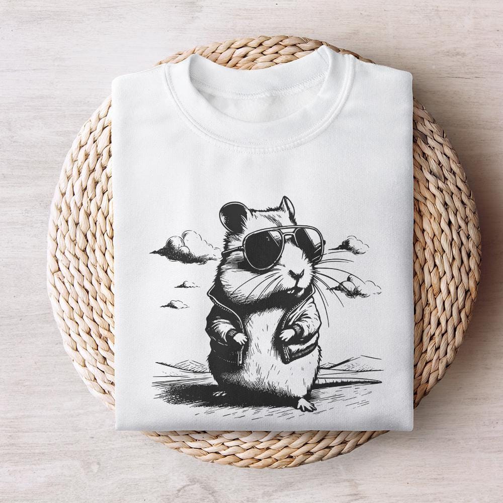 Cute Cool Hamster PNG, Funny Hamster png - 300 DPI Design for T-Shirt