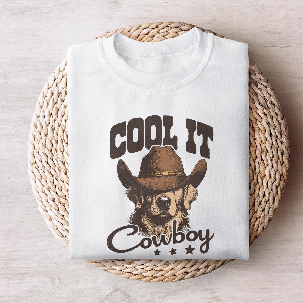 Cool It Cowboy Western PNG, Digital Download - 300 DPI Design for T-Shirt