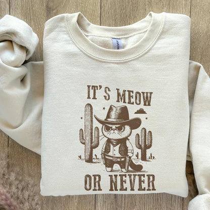Meowdy Cute Cat PNG, It's Meow Or Never - 300 DPI Design for T-Shirt