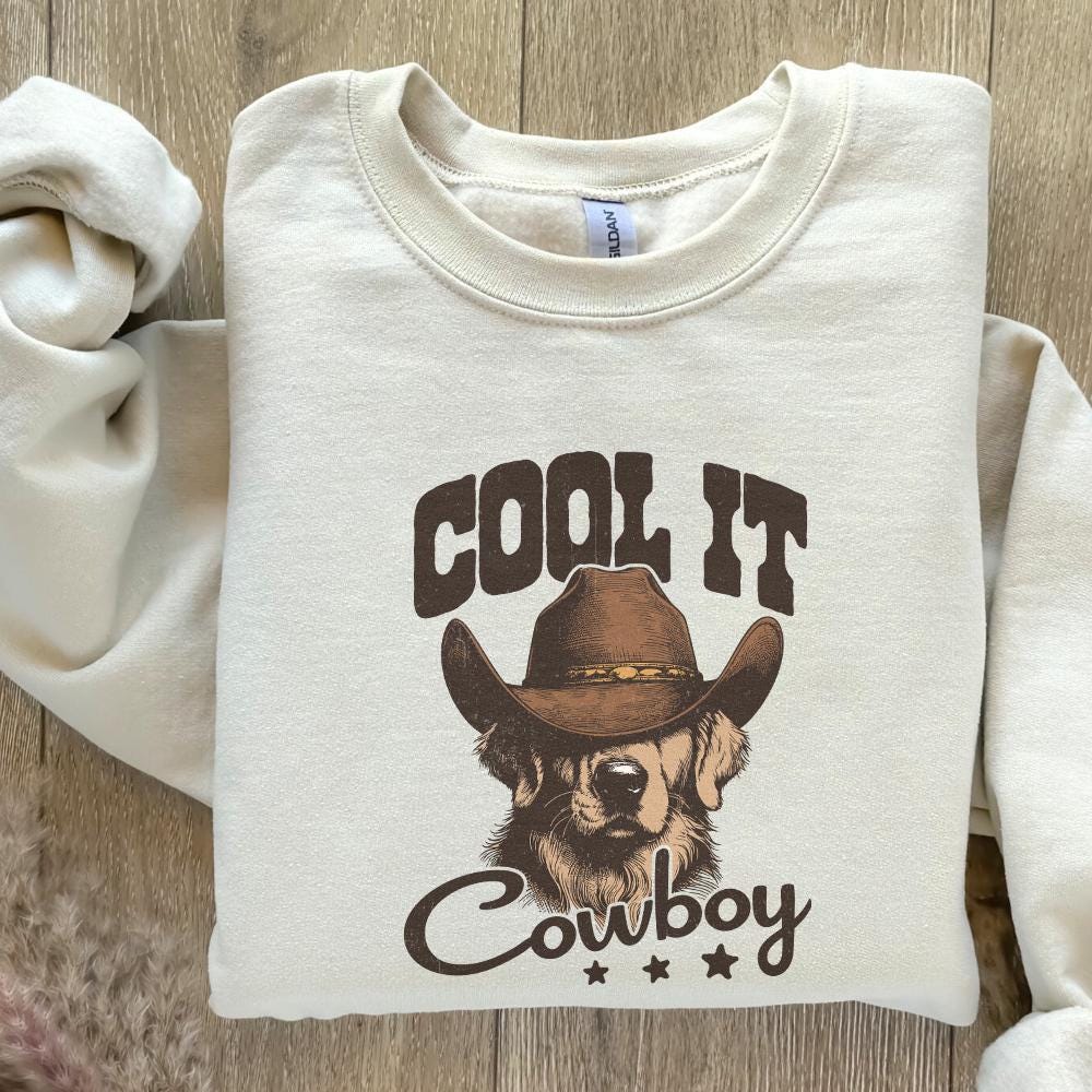 Cool It Cowboy Western PNG, Digital Download - 300 DPI Design for T-Shirt