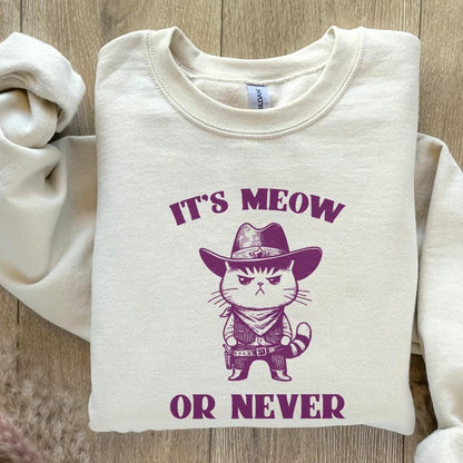It's Meow Or Never, Meowdy Cute Cat PNG - 300 DPI Design for T-Shirt