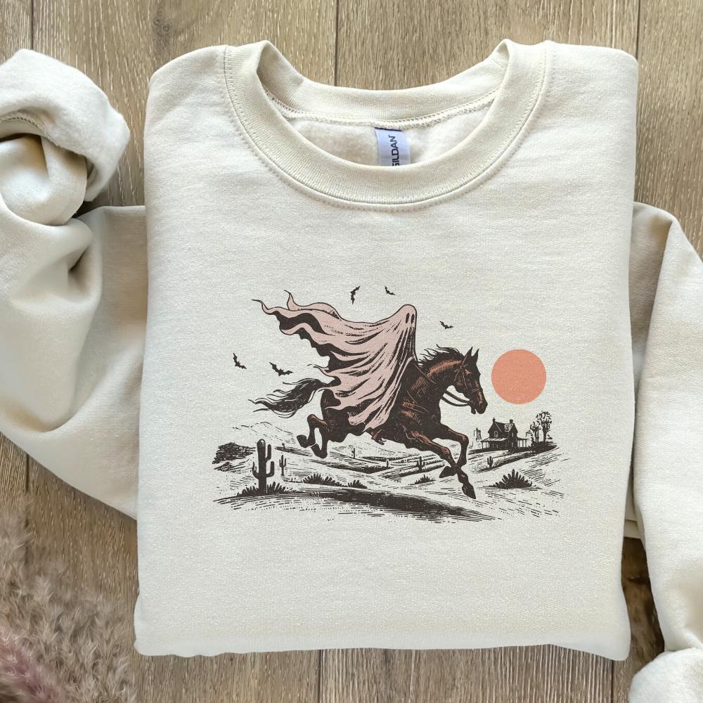 Cowboy Ghost Horse PNG, Halloween Shirt Digital Download - 300 DPI Design