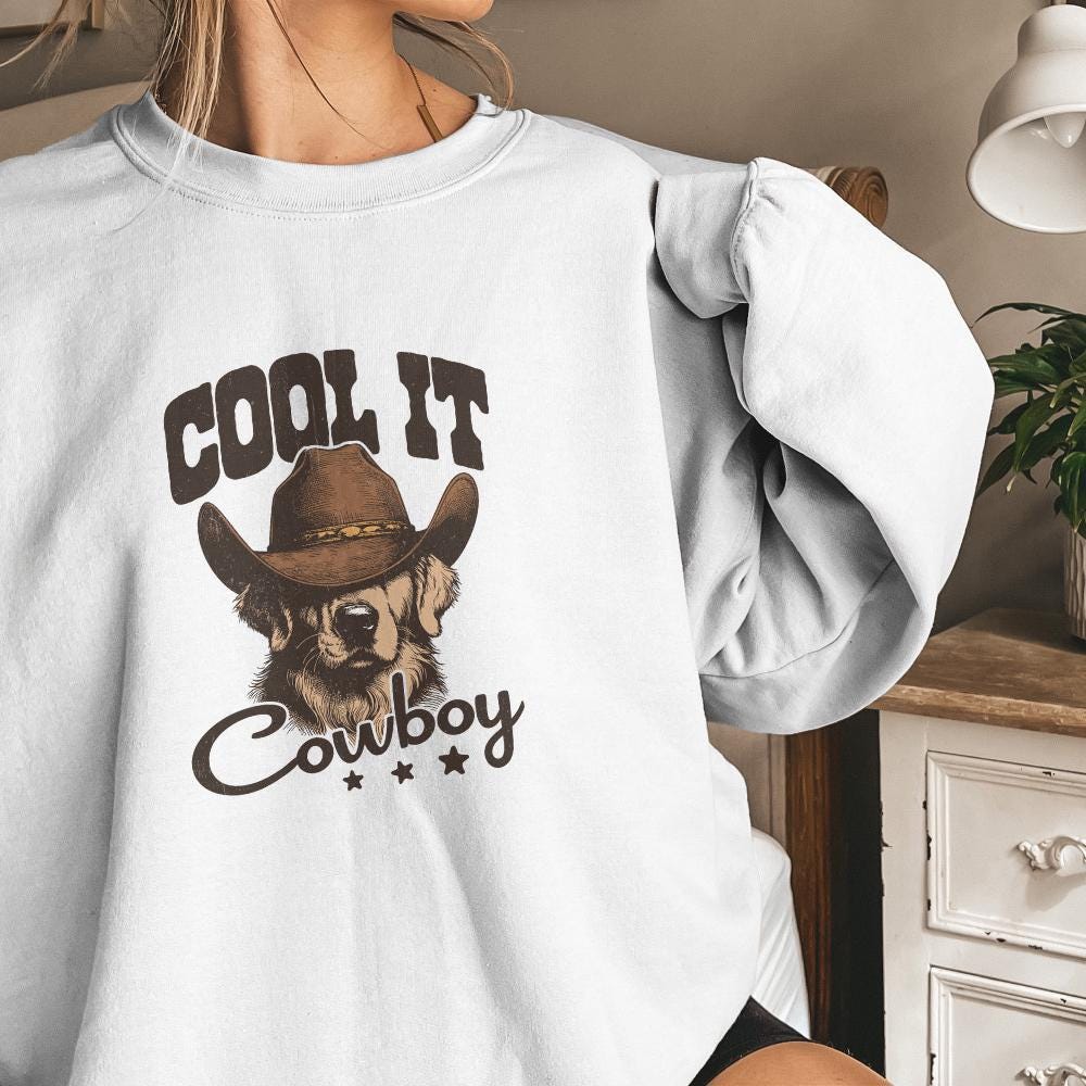 Cool It Cowboy Western PNG, Digital Download - 300 DPI Design for T-Shirt