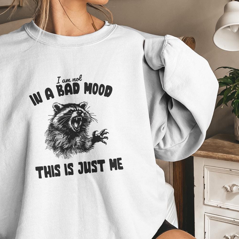 Retro Raccoon PNG, Sarcastic Sublimation Design - 300 DPI Design for