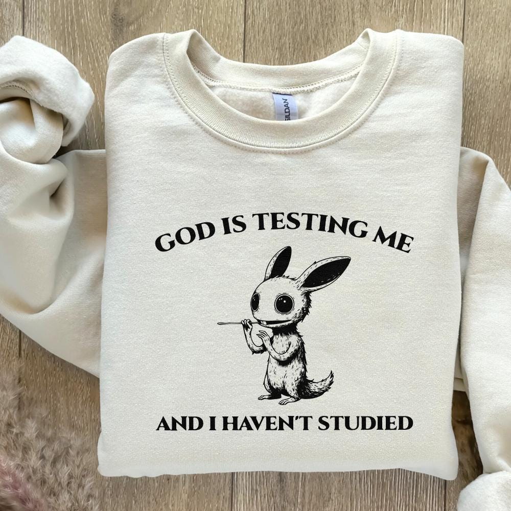 God Is Testing Me And I Have Not Studied PNG png, Sarcastic rabbit Png -