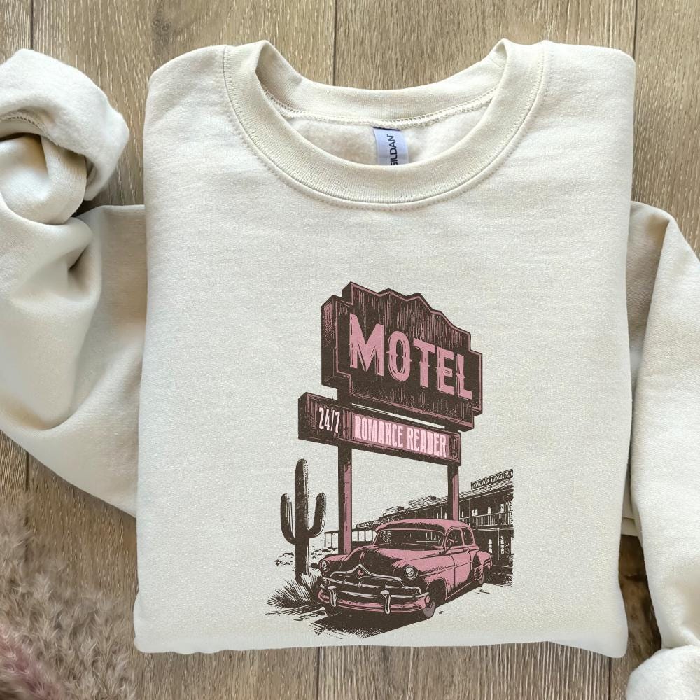 Romance Reader Motel PNG, Trendy Vintage Bookish Retro Art - 300 DPI