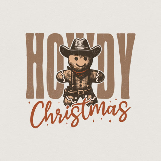Howdy Christmas Gingerbread Man PNG, Retro Christmas Shirt PNG - 300 DPI