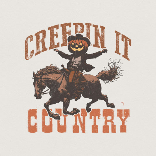Creepin It Country Png, Western Halloween Png - 300 DPI Design for T-Shirt