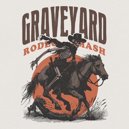 Graveyard Rodeo PNG, Halloween Design PNG - 300 DPI Design for T-Shirt