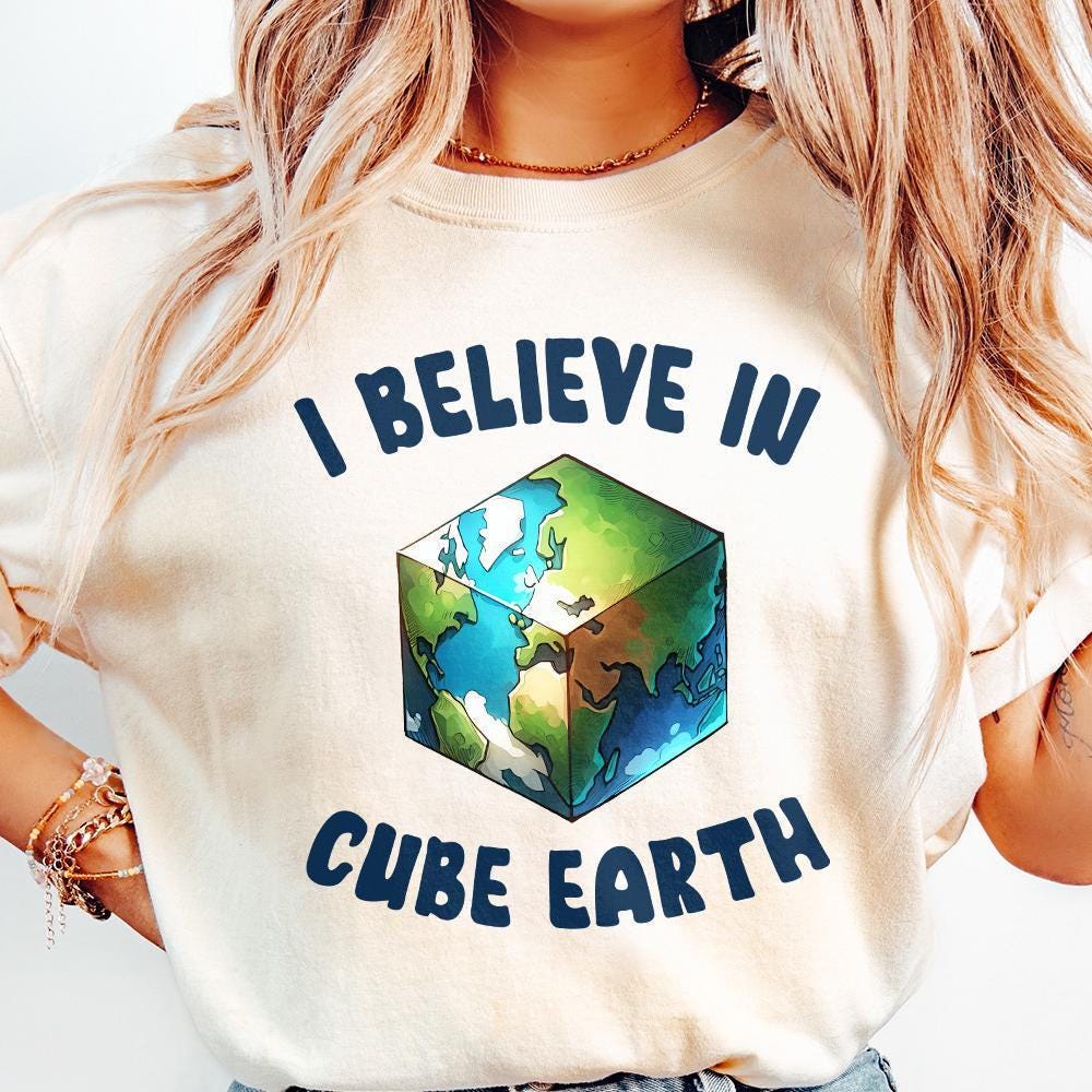 I Believe In Cube Earth png, Earth Sublimation - 300 DPI Design for T-Shirt