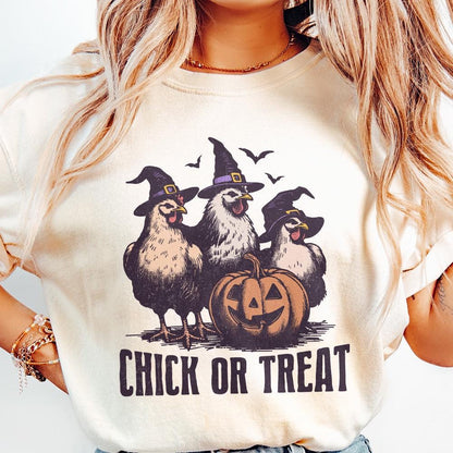 Chick or Treat PNG, Spooky Chicken Design - 300 DPI Design for T-Shirt
