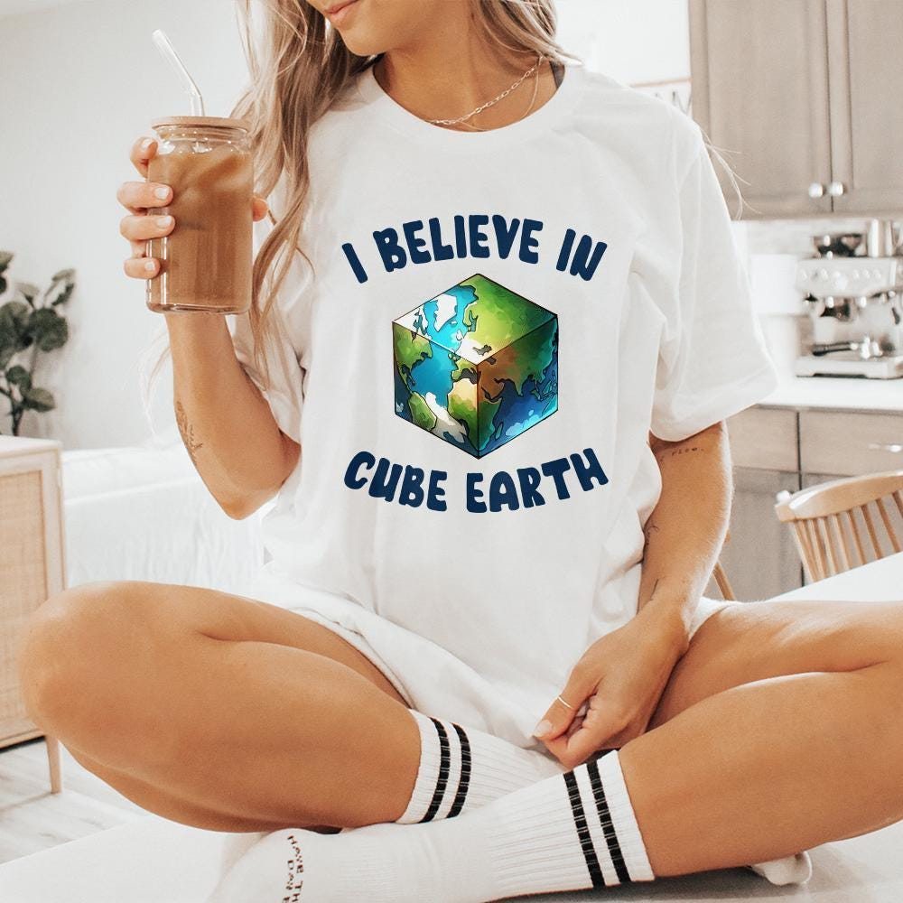 I Believe In Cube Earth png, Earth Sublimation - 300 DPI Design for T-Shirt