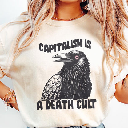 Capitalism is a Death Cult PNG, Crow Digital Download - 300 DPI Design