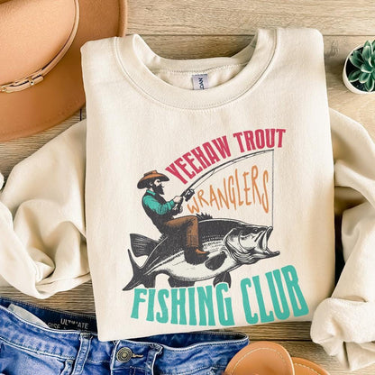 Trendy Western Fishing Club PNG, Digital Download - 300 DPI Design for