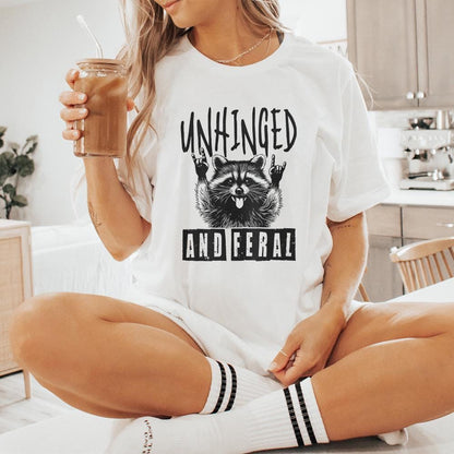 Unhinged And Feral Png, Funny Raccoon Png - 300 DPI Design for T-Shirt