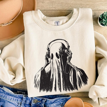 Ghost Listening Music PNG, Ghosts png - 300 DPI Design for T-Shirt