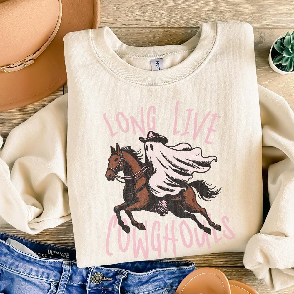 Long Live Cowghouls Halloween PNG Digital Download, Western Halloween -