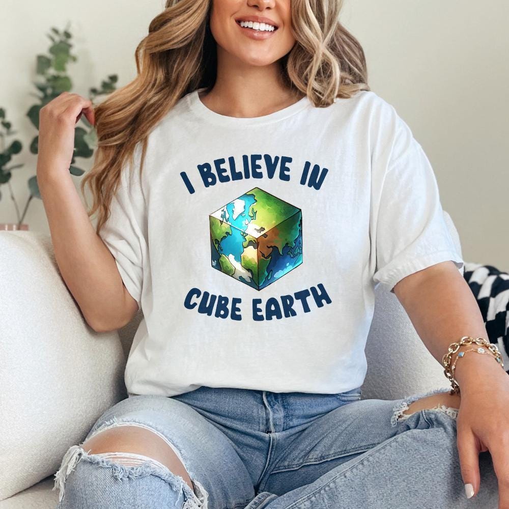 I Believe In Cube Earth png, Earth Sublimation - 300 DPI Design for T-Shirt
