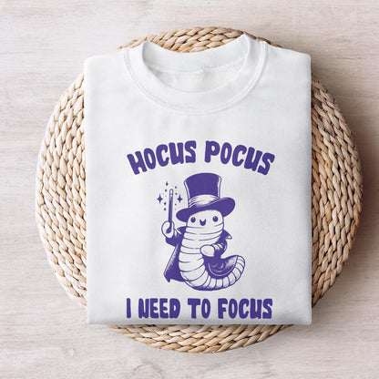 Hocus Pocus I Need to Focus PNG, Cute Worm Design PNG - 300 DPI Design