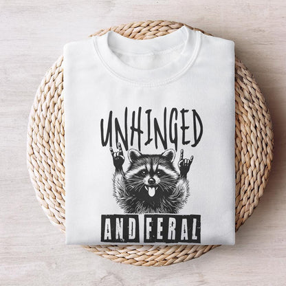 Unhinged And Feral Png, Funny Raccoon Png - 300 DPI Design for T-Shirt