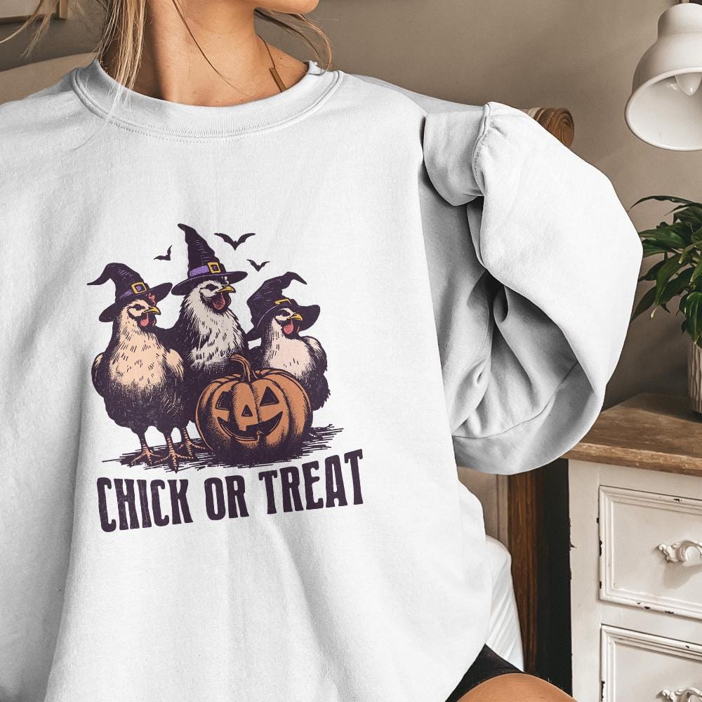 Chick or Treat PNG, Spooky Chicken Design - 300 DPI Design for T-Shirt