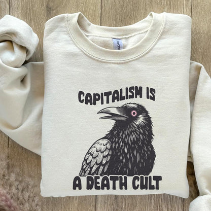 Capitalism is a Death Cult PNG, Crow Digital Download - 300 DPI Design