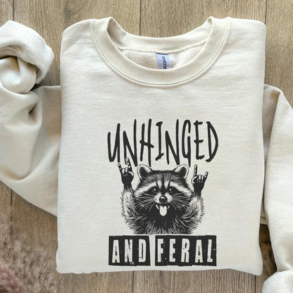 Unhinged And Feral Png, Funny Raccoon Png - 300 DPI Design for T-Shirt