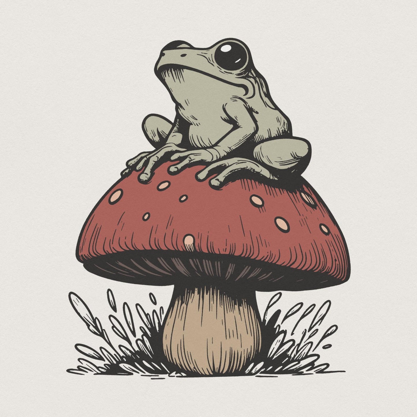 Frog Mushroom PNG, Sublimation - 300 DPI Design for T-Shirt