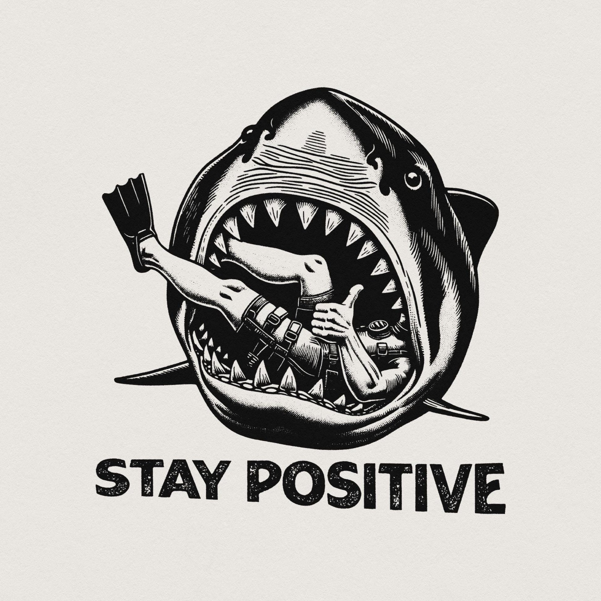 Stay Positive PNG, Funny Vintage PNG - 300 DPI Design for T-Shirt