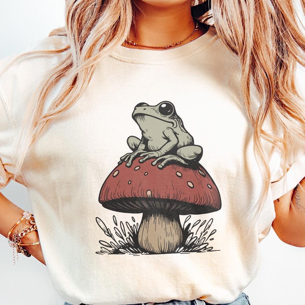 Frog Mushroom PNG, Sublimation - 300 DPI Design for T-Shirt