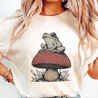 Frog Mushroom PNG, Sublimation - 300 DPI Design for T-Shirt