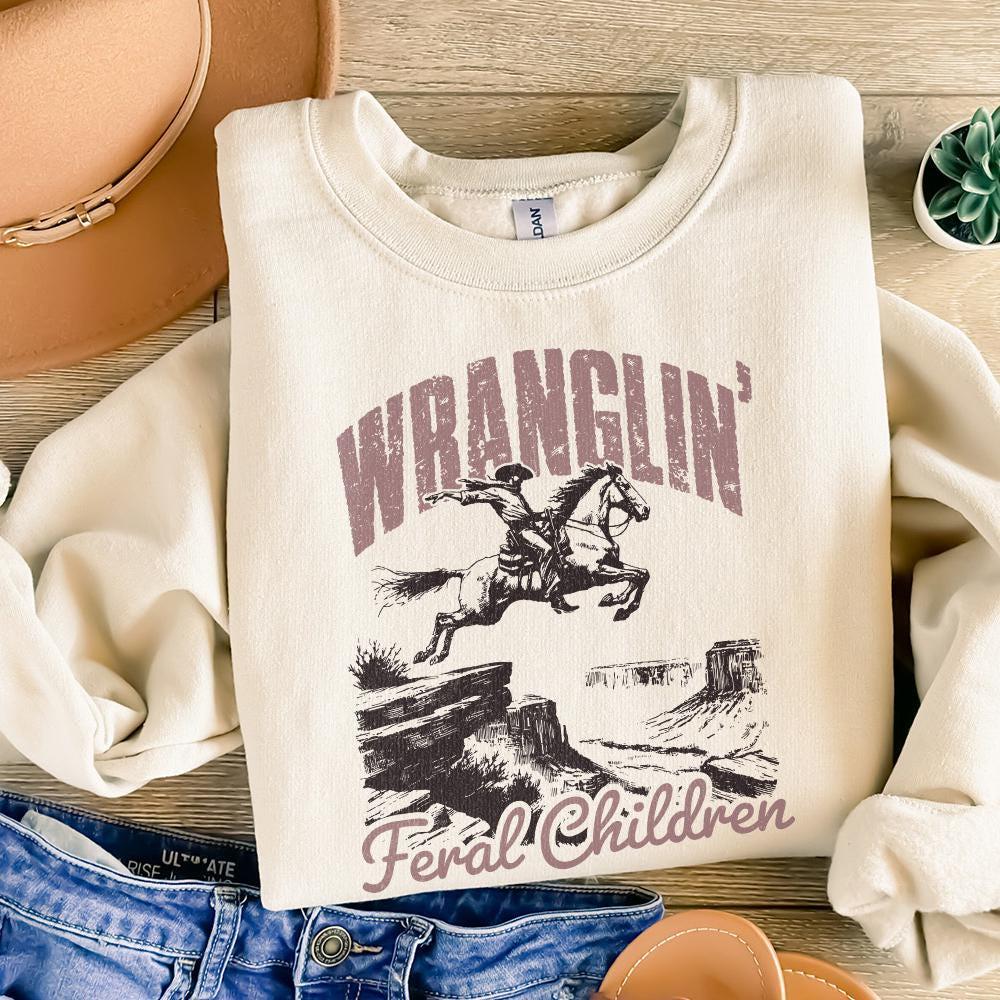 Wrangling Feral Children png, Southern PNG - 300 DPI Design for T-Shirt