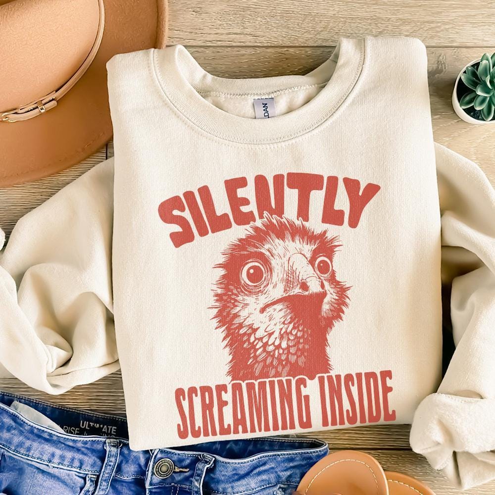 Silently Screaming Inside PNG, Trendy png - 300 DPI Design for T-Shirt