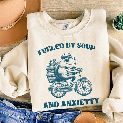 Fueled by Soup and Anxiety PNG, Anxiety png - 300 DPI Design for T-Shirt