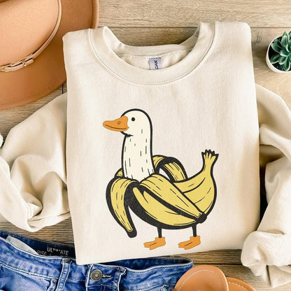 Funny Banana Duck PNG, Cute Banana Duck Sublimation - 300 DPI Design for