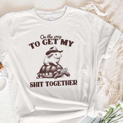 On my Way to Get my Shit Done PNG, Funny Bunny Shirt PNG - 300 DPI Design