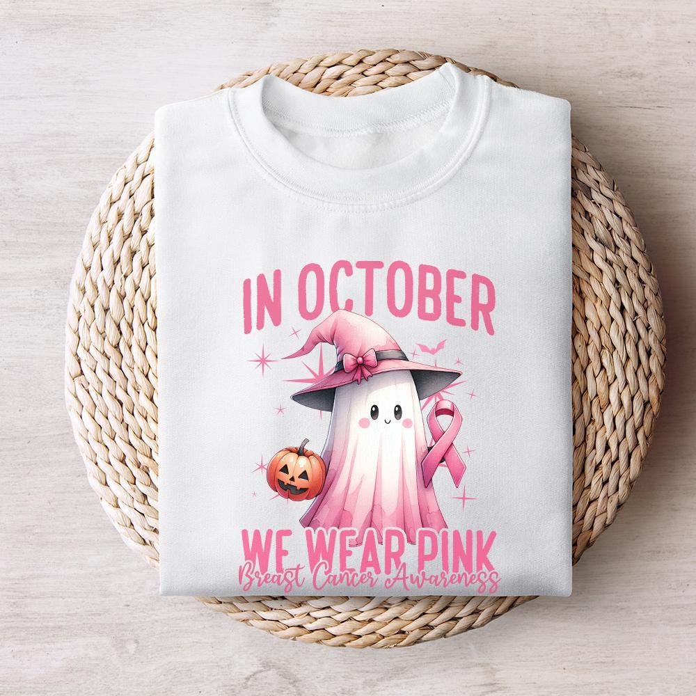 In October We Wear Pink PNG, Breast Cancer Awareness PNG - 300 DPI Design