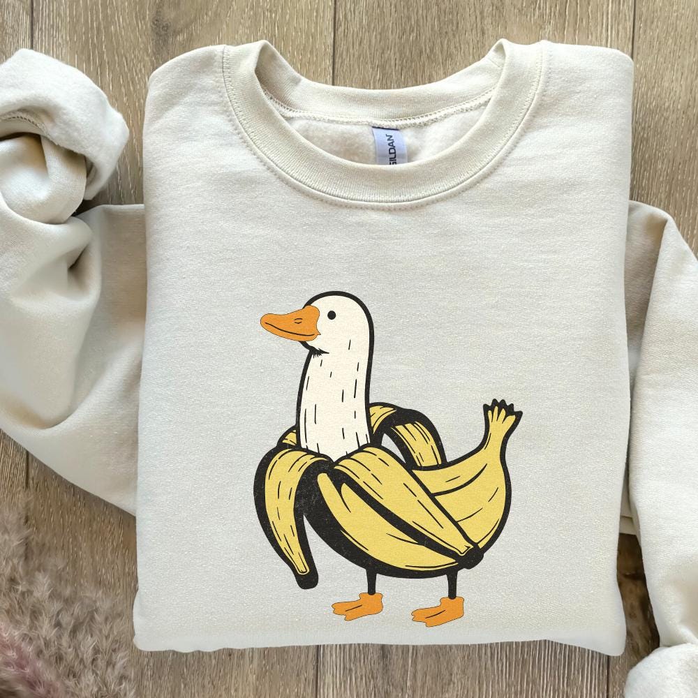 Funny Banana Duck PNG, Cute Banana Duck Sublimation - 300 DPI Design for