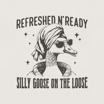 Silly Goose PNG, Cute Preppy Goose - 300 DPI Design for T-Shirt