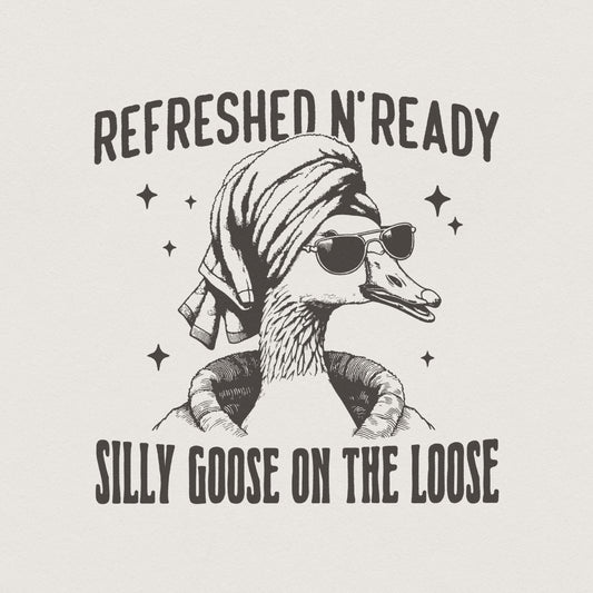Silly Goose PNG, Cute Preppy Goose - 300 DPI Design for T-Shirt