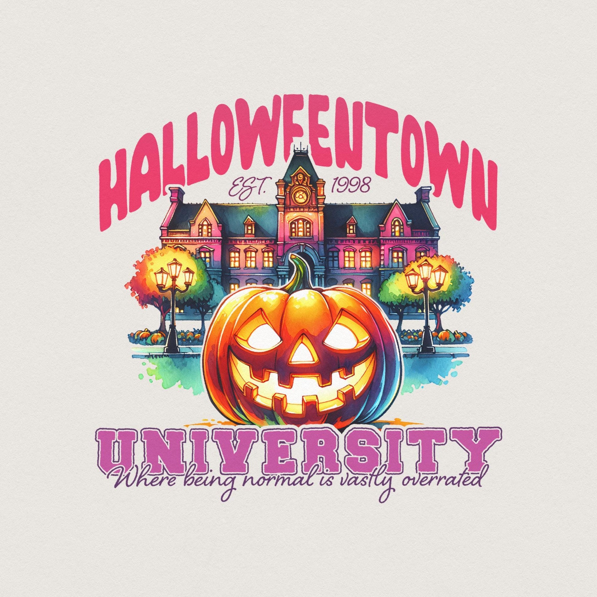 Vintage Halloween Town 1998 Design, Retro Halloween Png Download - 300