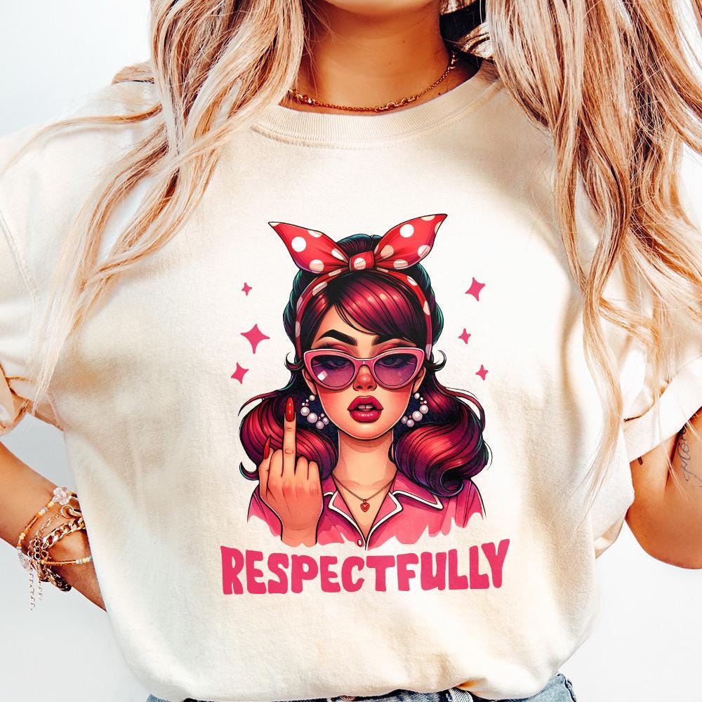 Respectfully PNG, Middle Finger PNG - 300 DPI Design for T-Shirt