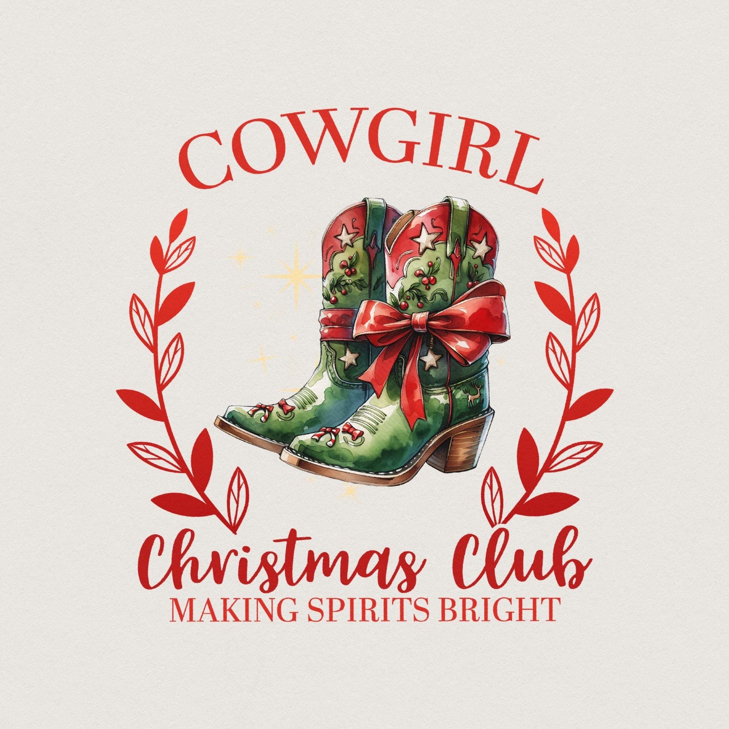 Cowgirl Christmas PNG, Retro Christmas PNG - 300 DPI Design for T-Shirt