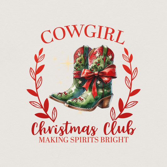 Cowgirl Christmas PNG, Retro Christmas PNG - 300 DPI Design for T-Shirt