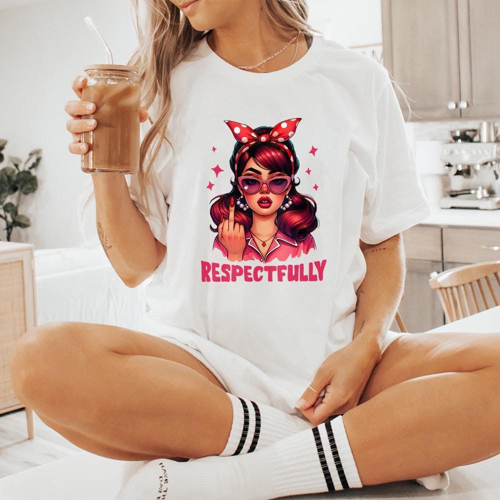 Respectfully PNG, Middle Finger PNG - 300 DPI Design for T-Shirt