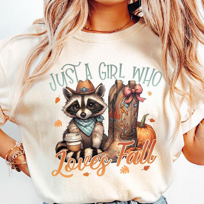 Just a Girl who Loves Fall, Pumpkin Spice Png - 300 DPI Design for T-Shirt