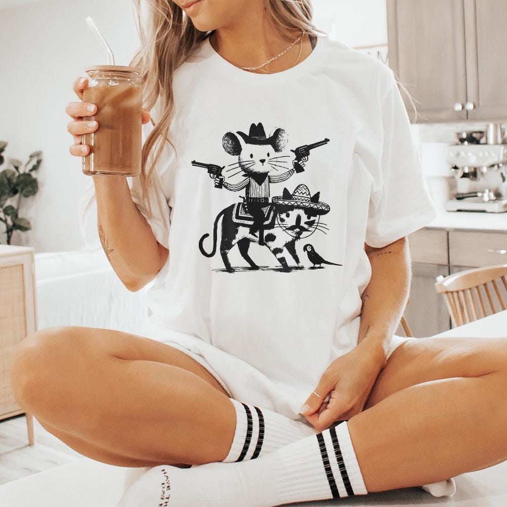 Mouse Cowboy, Cat png - 300 DPI Design for T-Shirt