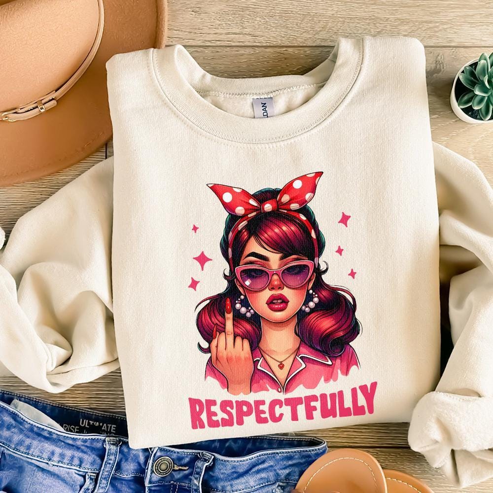 Respectfully PNG, Middle Finger PNG - 300 DPI Design for T-Shirt