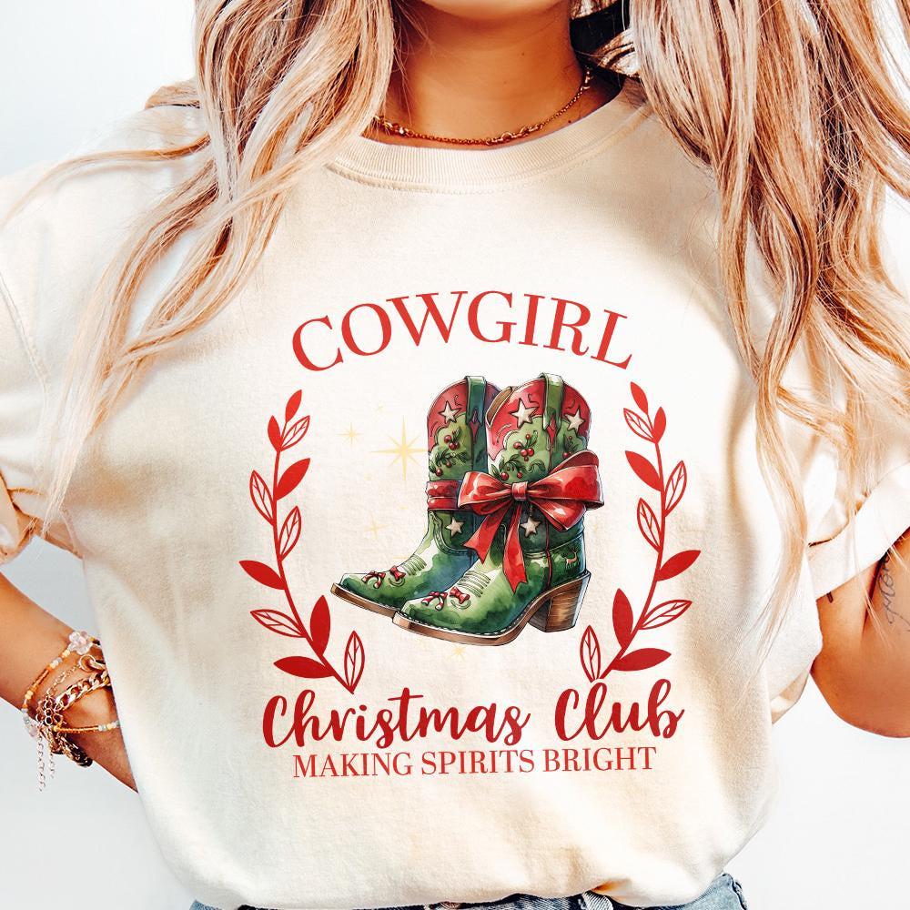 Cowgirl Christmas PNG, Retro Christmas PNG - 300 DPI Design for T-Shirt